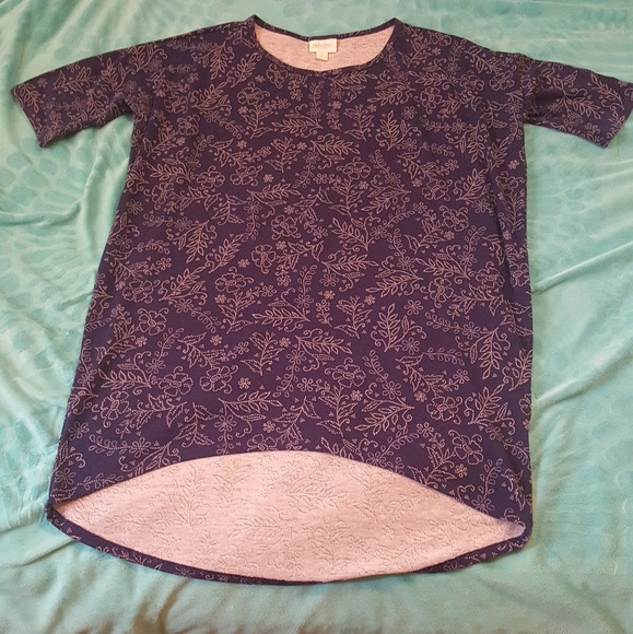 LulaRoe navy floral print Irma dress - Picture 3 of 5